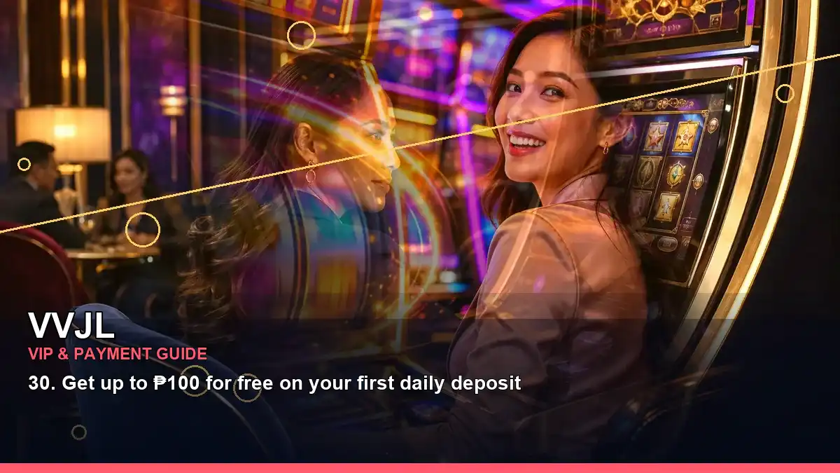 VVJL rewards information for Philippine users shown through a layered VIP-themed casino promotion collage
